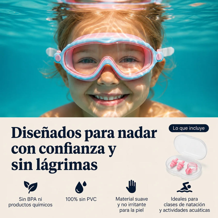 Gafas de Natación para Niños 🥽 Antivaho · Sin Fugas