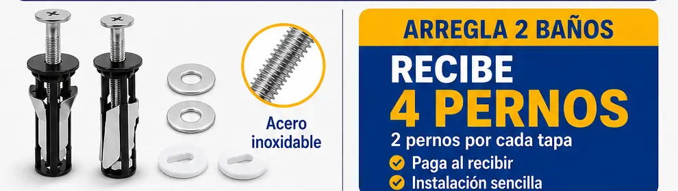 FirmeFix™ — Kit 4 Pernos de Acero Inoxidable para Tapa de Inodoro