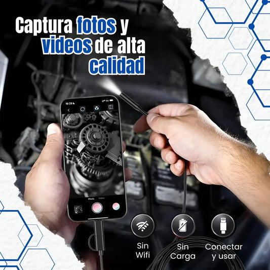 Cámara Endoscópica FlexiVision Pro® — Inspección para tu Celular (2x1)