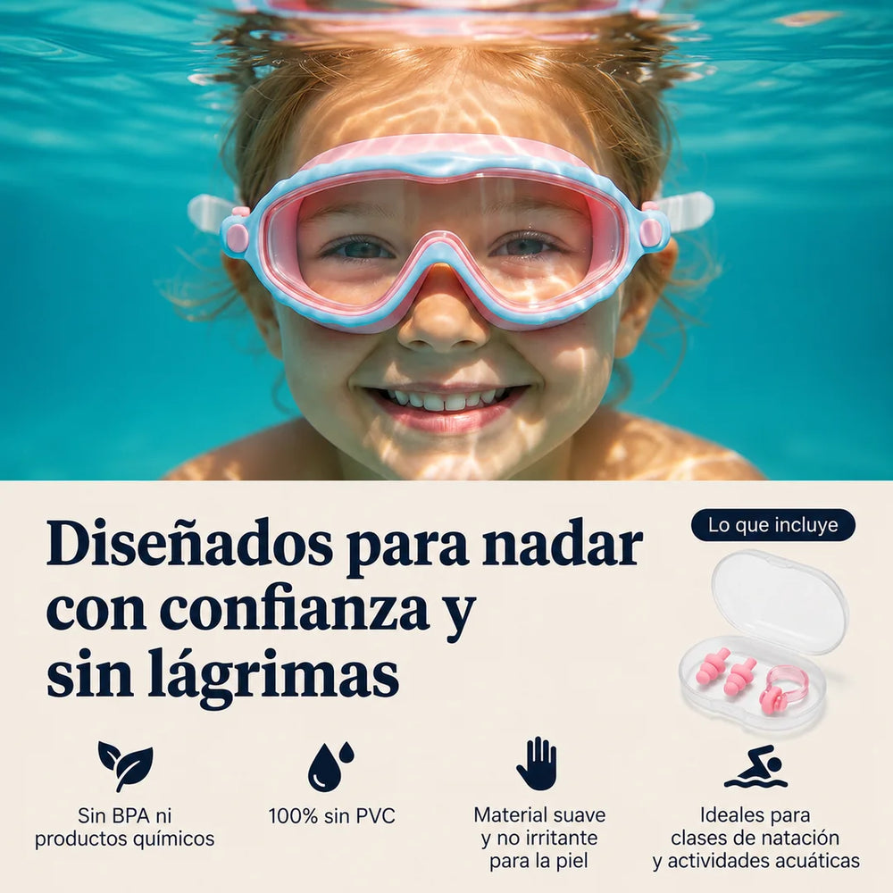 Gafas de Natación para Niños 🥽 Antivaho · Sin Fugas
