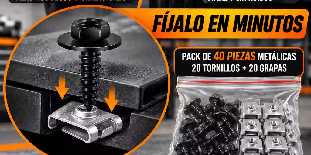 MetalFix™ — Kit 40 Piezas para Fijar Bumpers y Plásticos Flojos