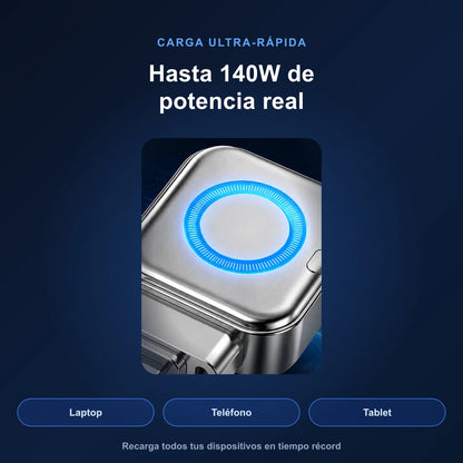 Cargador Inteligente 140W GaN — Apagado Automático con IA